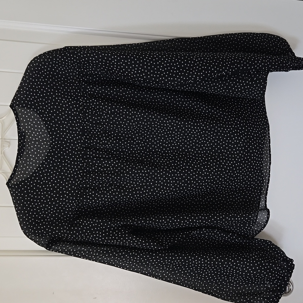 Abercrombie & Fitch Sheer Polka Dot Blouse Top Long Sleeves NEW Size XS - Picture 5 of 7